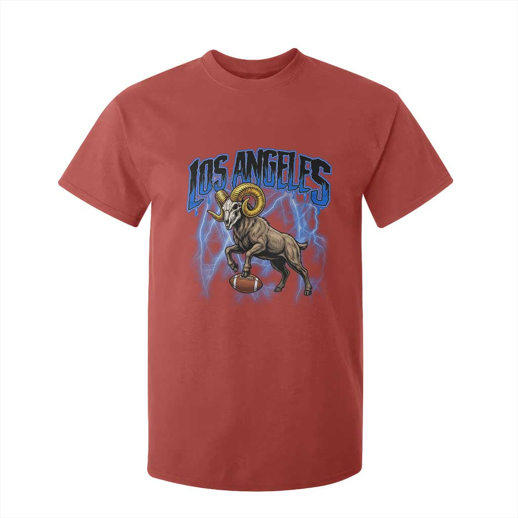 Gothic Lightning Ram Skull T Shirt For Kid Game Day Sports Fan Gift
