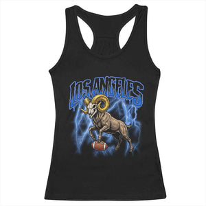Gothic Lightning Ram Skull Racerback Tank Top Game Day Sports Fan Gift