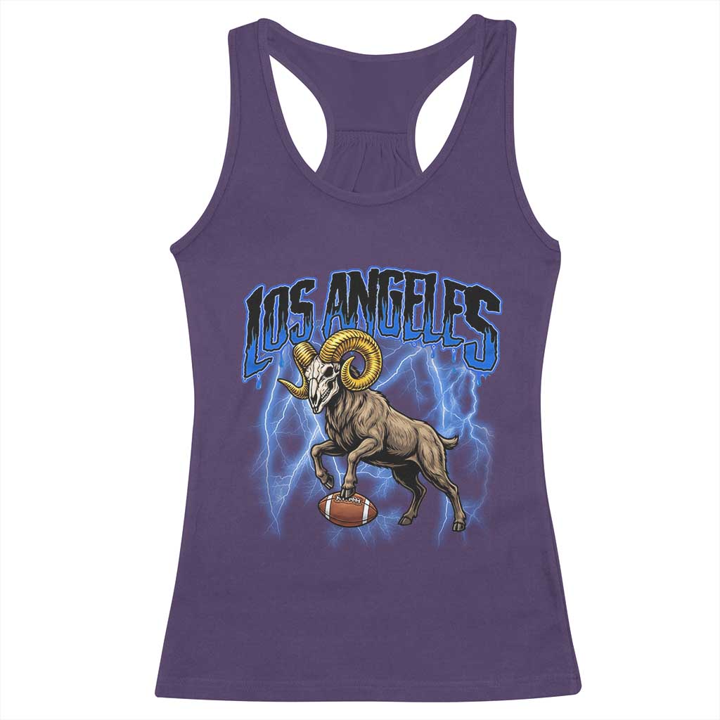 Gothic Lightning Ram Skull Racerback Tank Top Game Day Sports Fan Gift