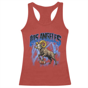 Gothic Lightning Ram Skull Racerback Tank Top Game Day Sports Fan Gift
