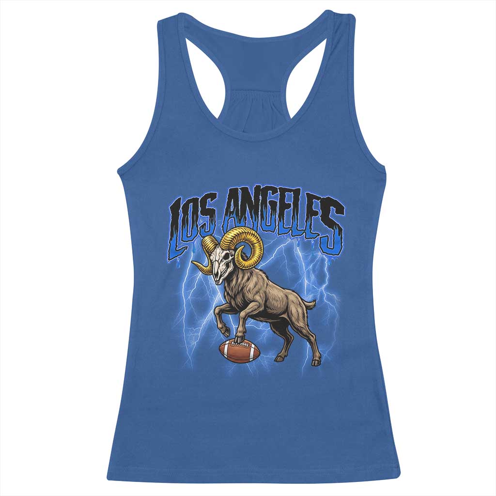 Gothic Lightning Ram Skull Racerback Tank Top Game Day Sports Fan Gift TS12 Royal Blue Print Your Wear