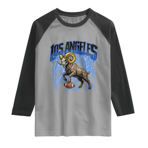 Gothic Lightning Ram Skull Raglan Shirt Game Day Sports Fan Gift