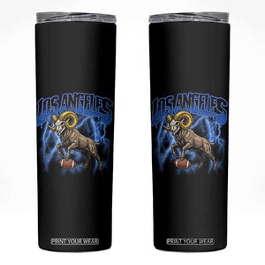 Gothic Lightning Ram Skull Skinny Tumbler Game Day Sports Fan Gift