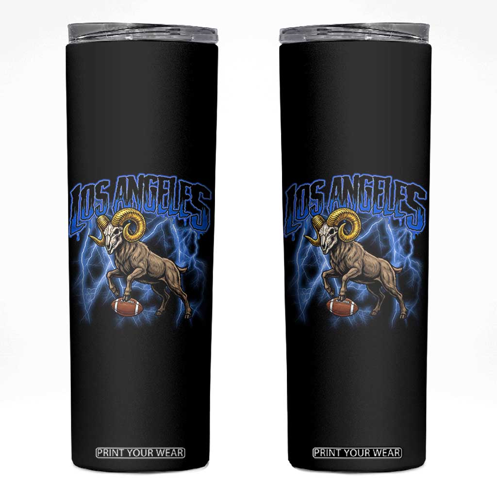 Gothic Lightning Ram Skull Skinny Tumbler Game Day Sports Fan Gift TS12 Black Print Your Wear