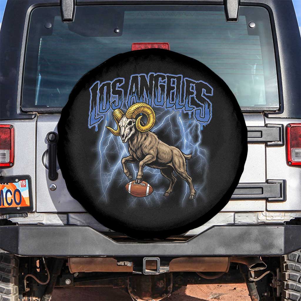 Gothic Lightning Ram Skull Spare Tire Cover Game Day Sports Fan Gift TS12 No hole Black Print Your Wear