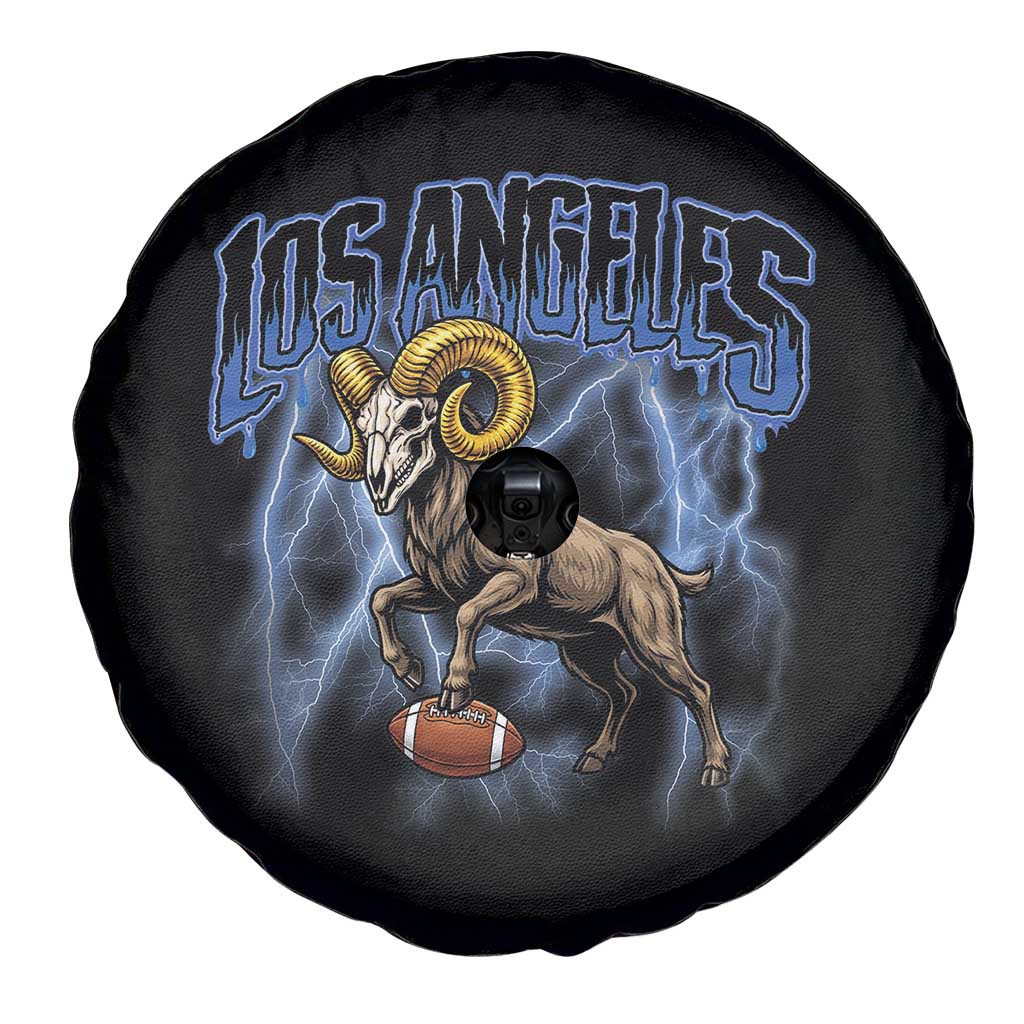 Gothic Lightning Ram Skull Spare Tire Cover Game Day Sports Fan Gift