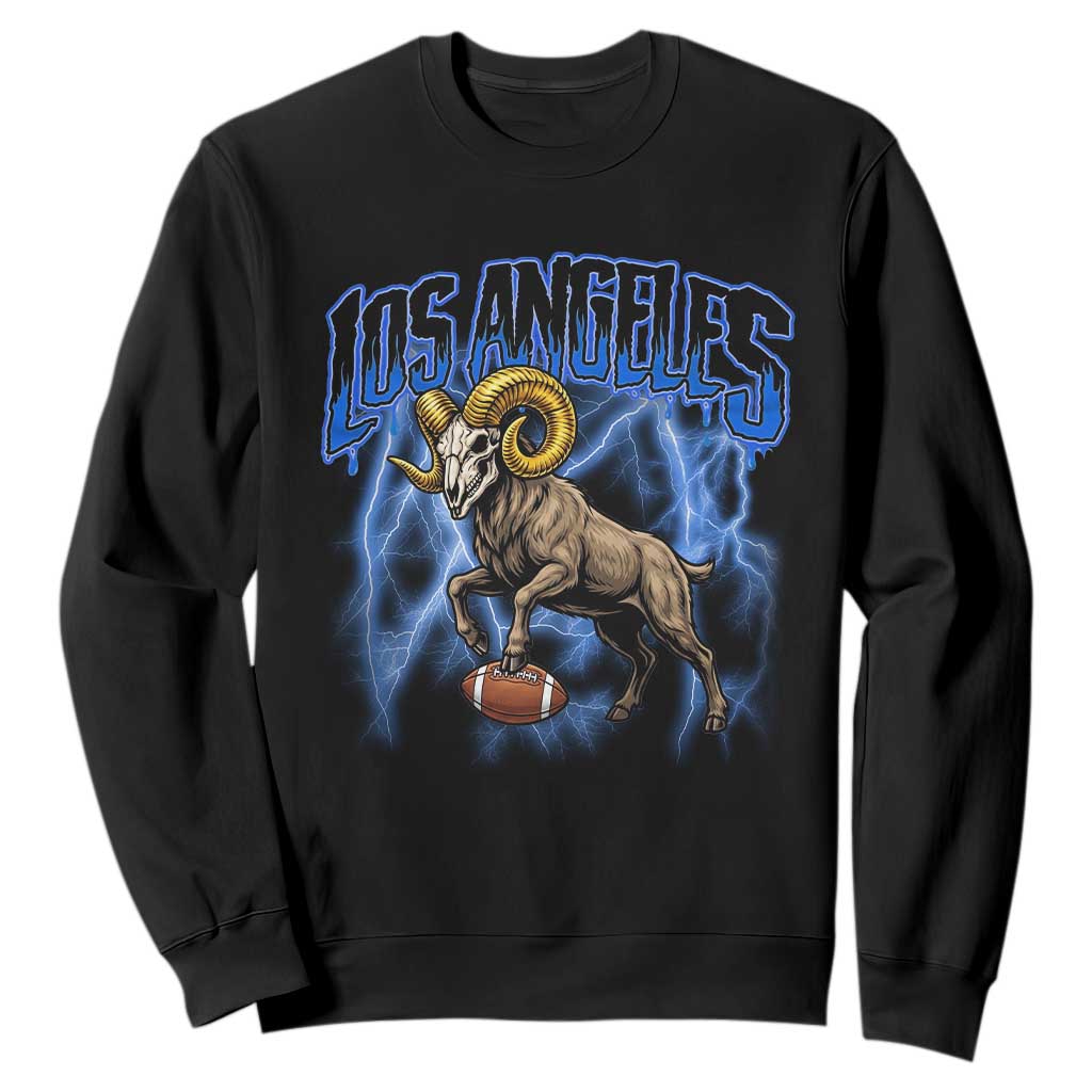 Gothic Lightning Ram Skull Sweatshirt Game Day Sports Fan Gift