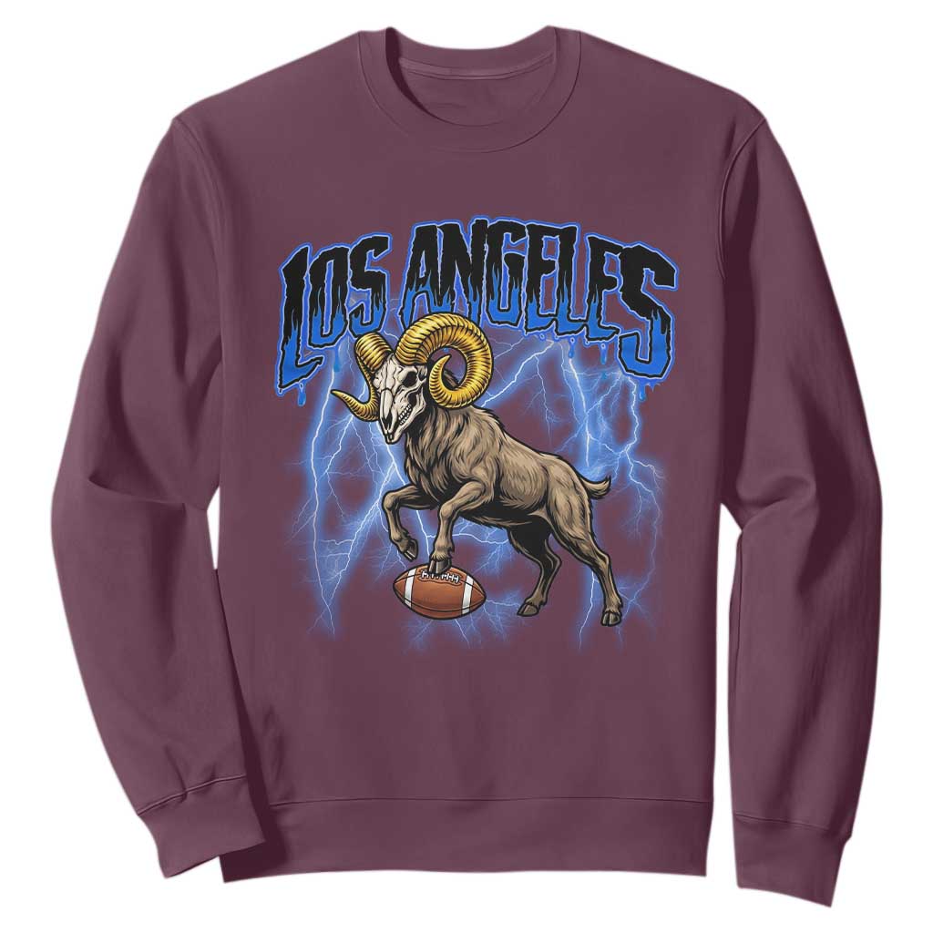 Gothic Lightning Ram Skull Sweatshirt Game Day Sports Fan Gift