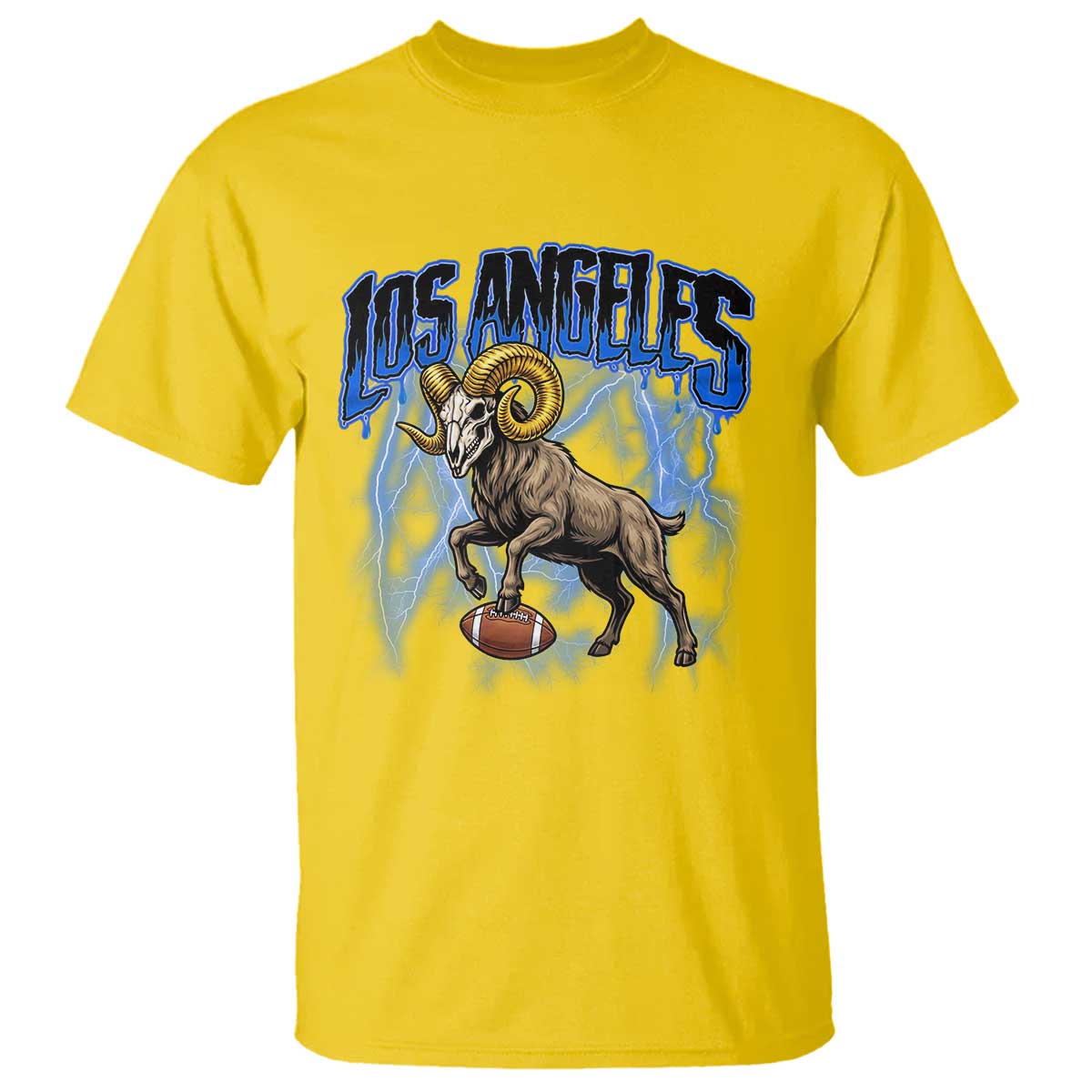 Gothic Lightning Ram Skull T Shirt Game Day Sports Fan Gift
