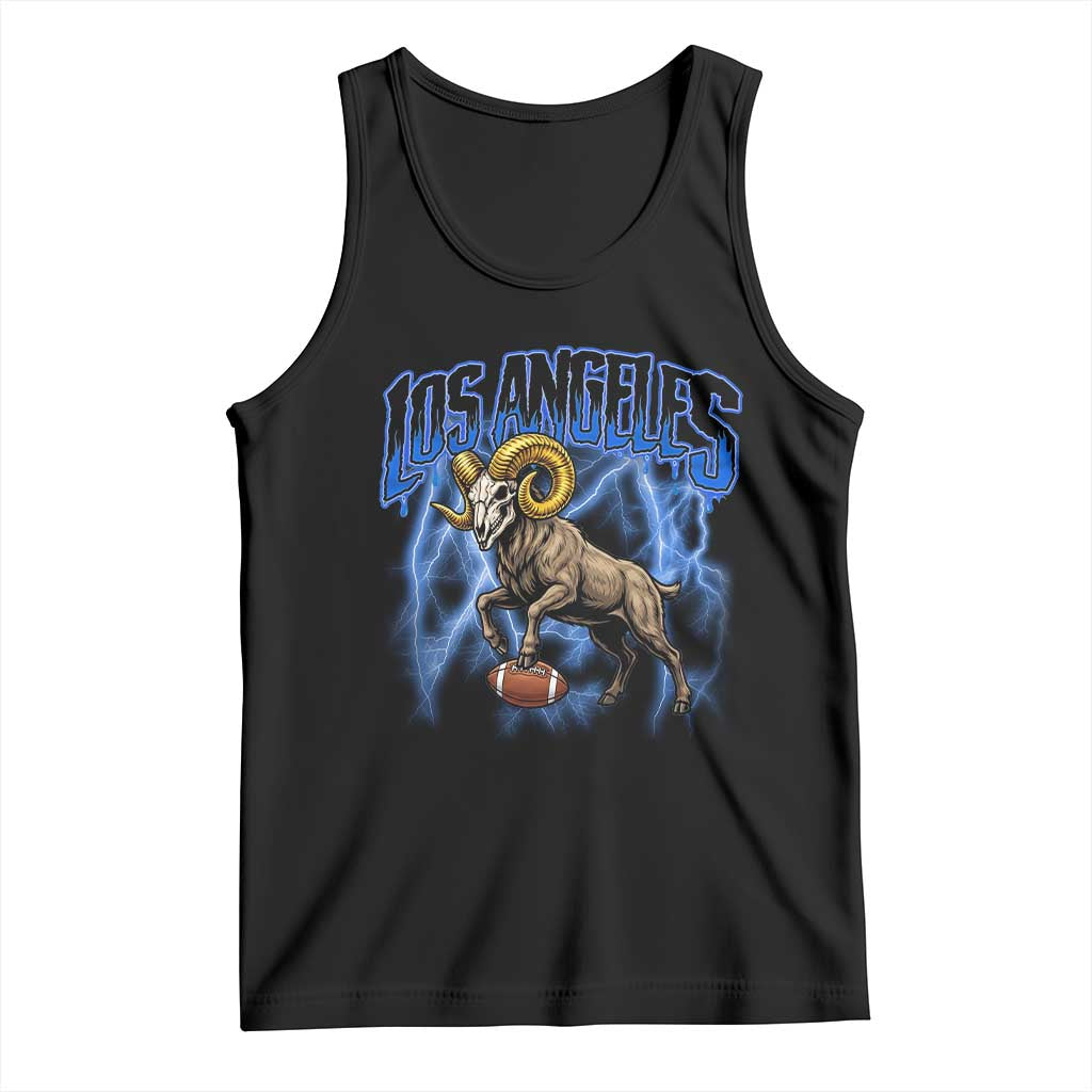 Gothic Lightning Ram Skull Tank Top Game Day Sports Fan Gift TS12 Black Print Your Wear
