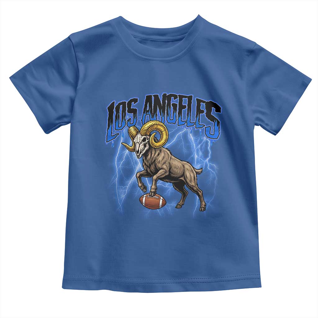 Gothic Lightning Ram Skull Toddler T Shirt Game Day Sports Fan Gift TS12 Royal Blue Print Your Wear