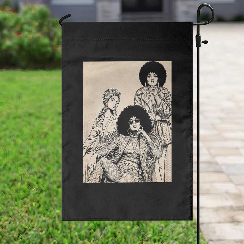 Vintage 70s Afro Queen Black Girl Pride Fashion Garden Flag