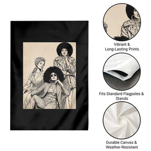 Vintage 70s Afro Queen Black Girl Pride Fashion Garden Flag