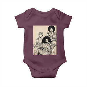 Vintage 70s Afro Queen Black Girl Pride Fashion Baby Onesie