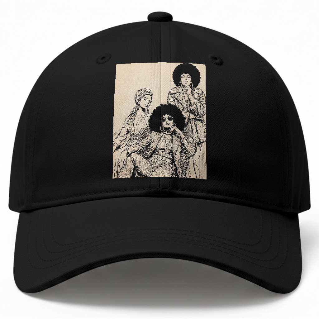 Vintage 70s Afro Queen Black Girl Pride Fashion Baseball Cap TS12 Print Your Wear