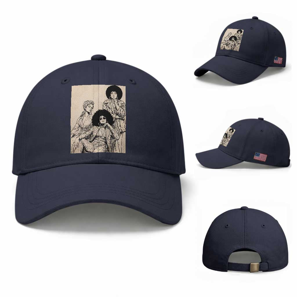 Vintage 70s Afro Queen Black Girl Pride Fashion Baseball Cap
