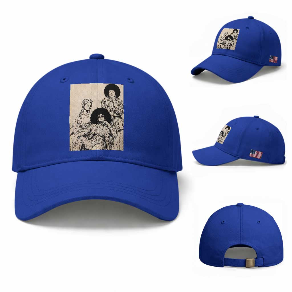 Vintage 70s Afro Queen Black Girl Pride Fashion Baseball Cap