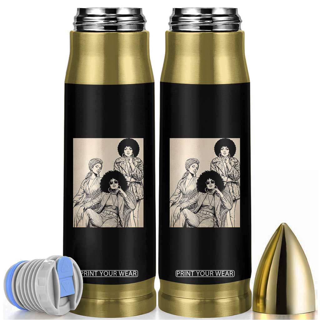 Vintage 70s Afro Queen Black Girl Pride Fashion Bullet Tumbler TS12 Black Print Your Wear