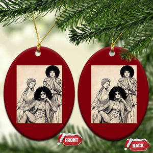 Vintage 70s Afro Queen Black Girl Pride Fashion Ceramic Ornament