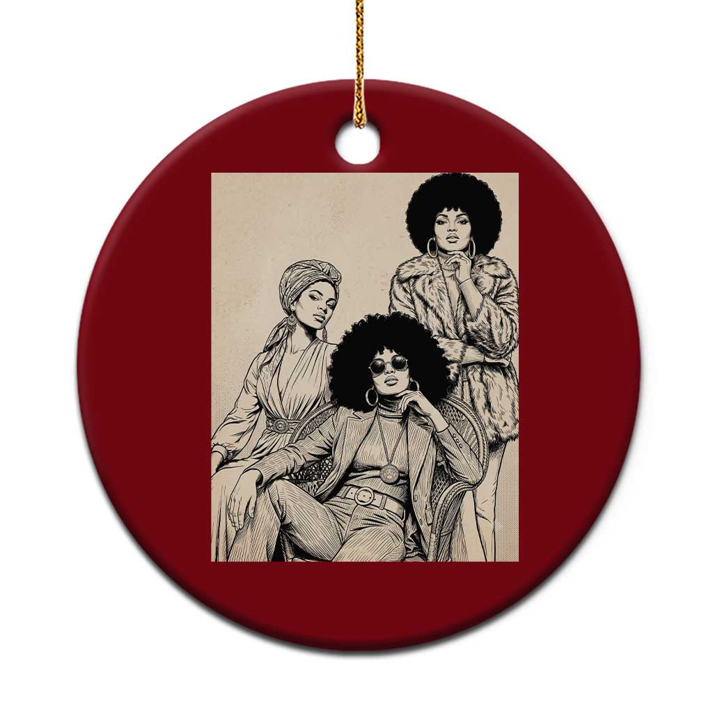 Vintage 70s Afro Queen Black Girl Pride Fashion Ceramic Ornament TS12 1pc Red Print Your Wear