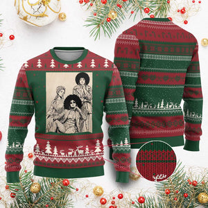 Vintage 70s Afro Queen Black Girl Pride Fashion Ugly Christmas Sweater
