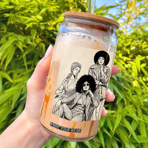 Vintage 70s Afro Queen Black Girl Pride Fashion Glass Can