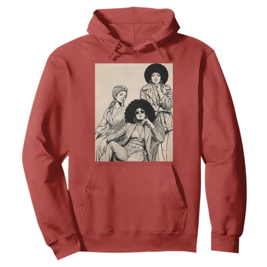 Vintage 70s Afro Queen Black Girl Pride Fashion Hoodie