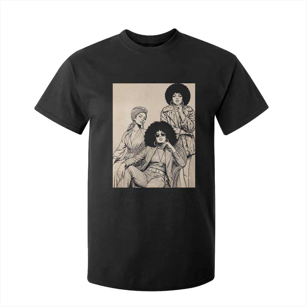 Vintage 70s Afro Queen Black Girl Pride Fashion T Shirt For Kid TS12 Black Print Your Wear