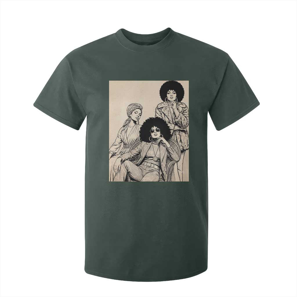 Vintage 70s Afro Queen Black Girl Pride Fashion T Shirt For Kid