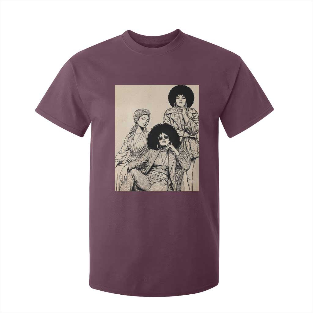 Vintage 70s Afro Queen Black Girl Pride Fashion T Shirt For Kid
