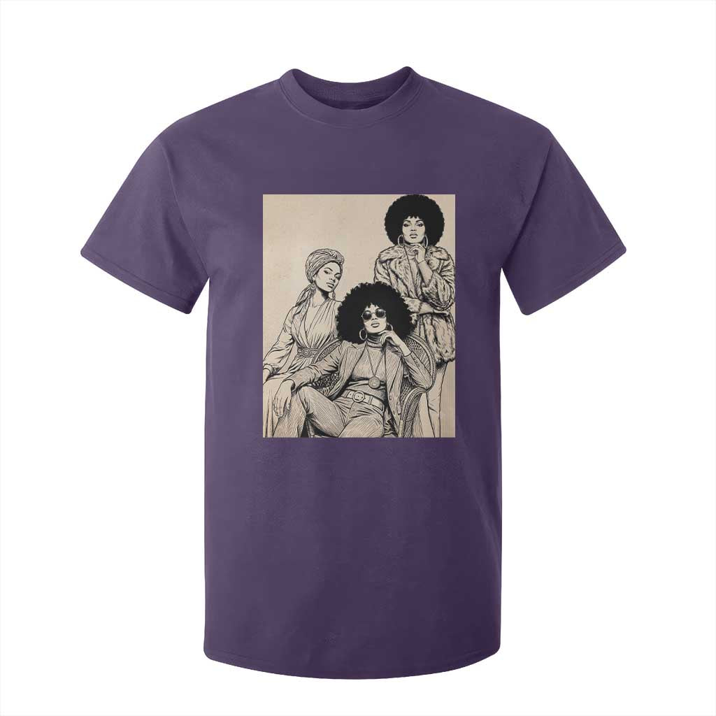 Vintage 70s Afro Queen Black Girl Pride Fashion T Shirt For Kid