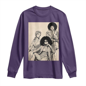 Vintage 70s Afro Queen Black Girl Pride Fashion Long Sleeve Shirt