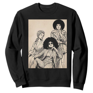 Vintage 70s Afro Queen Black Girl Pride Fashion Sweatshirt