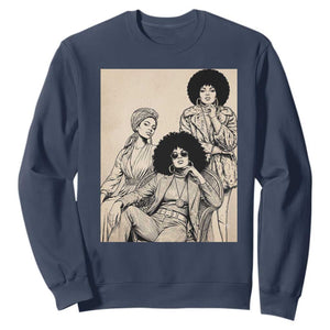 Vintage 70s Afro Queen Black Girl Pride Fashion Sweatshirt