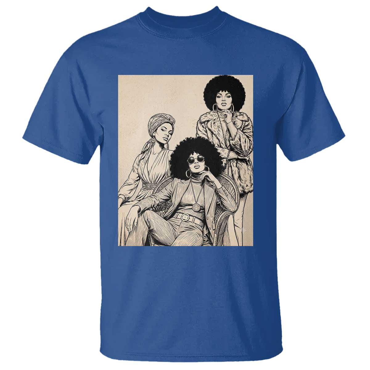 Vintage 70s Afro Queen Black Girl Pride Fashion T Shirt