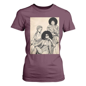 Vintage 70s Afro Queen Black Girl Pride Fashion T Shirt For Women