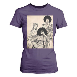 Vintage 70s Afro Queen Black Girl Pride Fashion T Shirt For Women