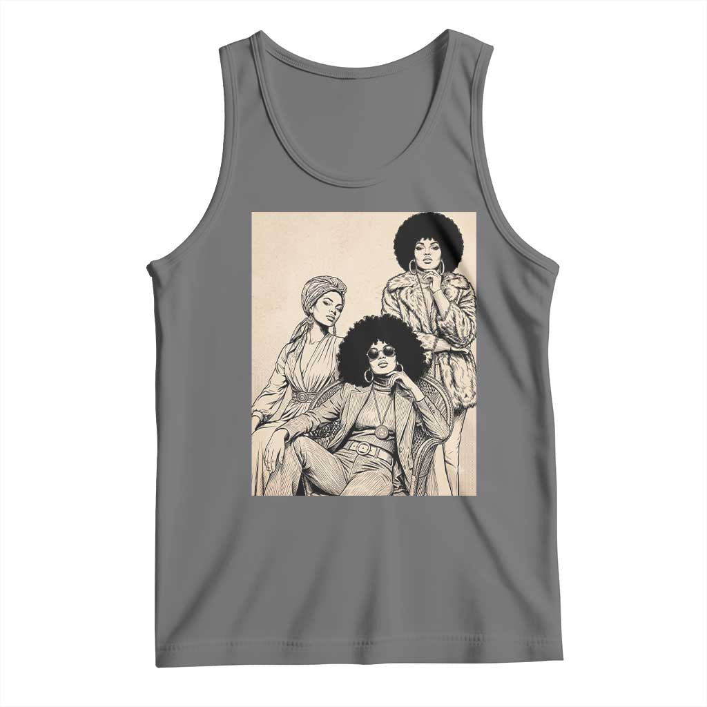 Vintage 70s Afro Queen Black Girl Pride Fashion Tank Top