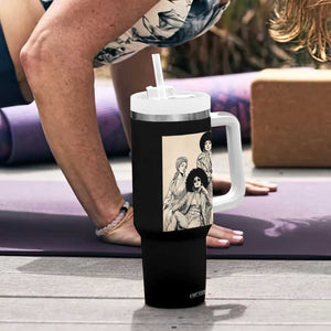 Vintage 70s Afro Queen Black Girl Pride Fashion Tumbler With Handle