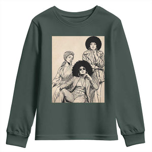 Vintage 70s Afro Queen Black Girl Pride Fashion Youth Sweatshirt