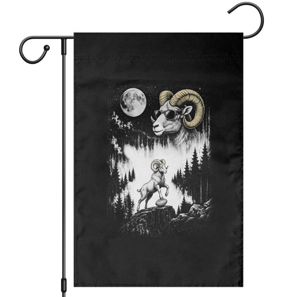 Cool Ram Wearing Sunglasses Moon Nature Vintage Graphic Garden Flag TS12 Black Print Your Wear