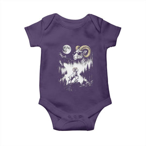 Cool Ram Wearing Sunglasses Moon Nature Vintage Graphic Baby Onesie