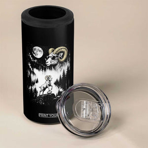 Cool Ram Wearing Sunglasses Moon Nature Vintage Graphic 4 in 1 Can Cooler Tumbler