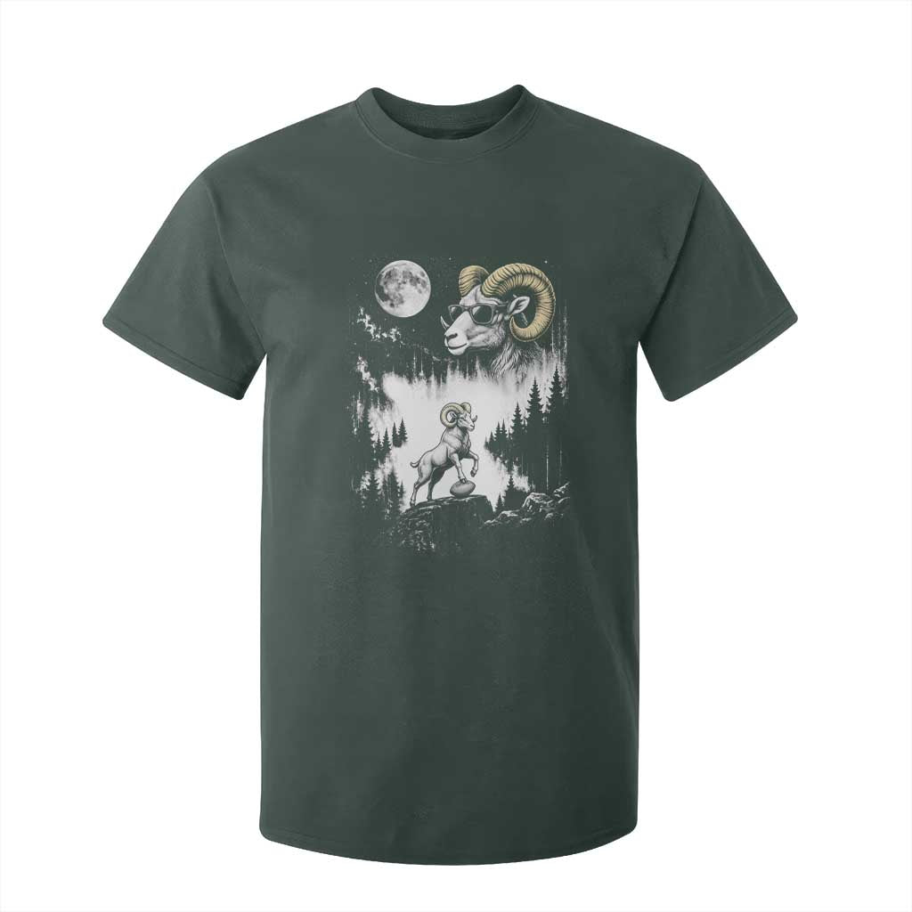 Cool Ram Wearing Sunglasses Moon Nature Vintage Graphic T Shirt For Kid