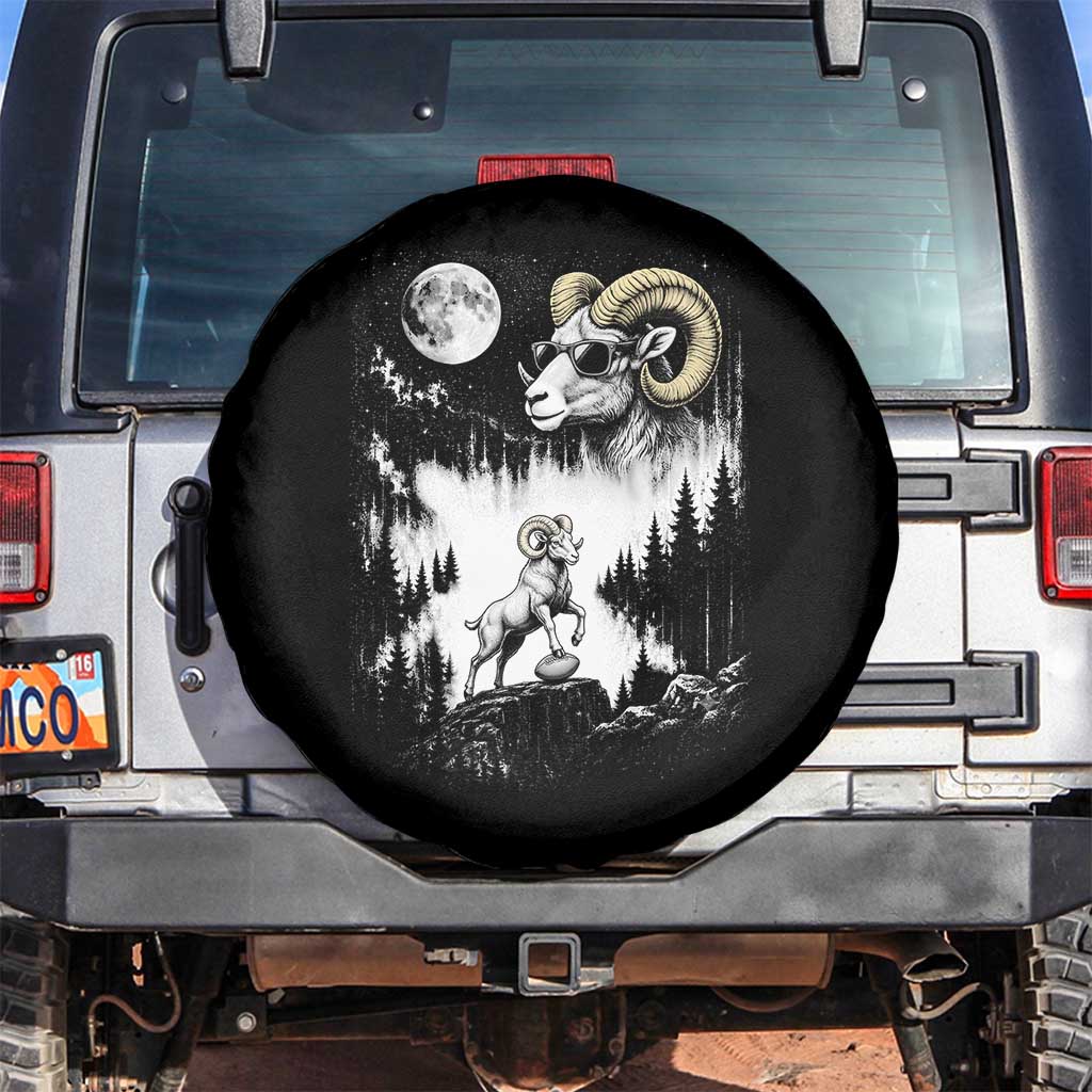 Cool Ram Wearing Sunglasses Moon Nature Vintage Graphic Spare Tire Cover TS12 No hole Black Print Your Wear