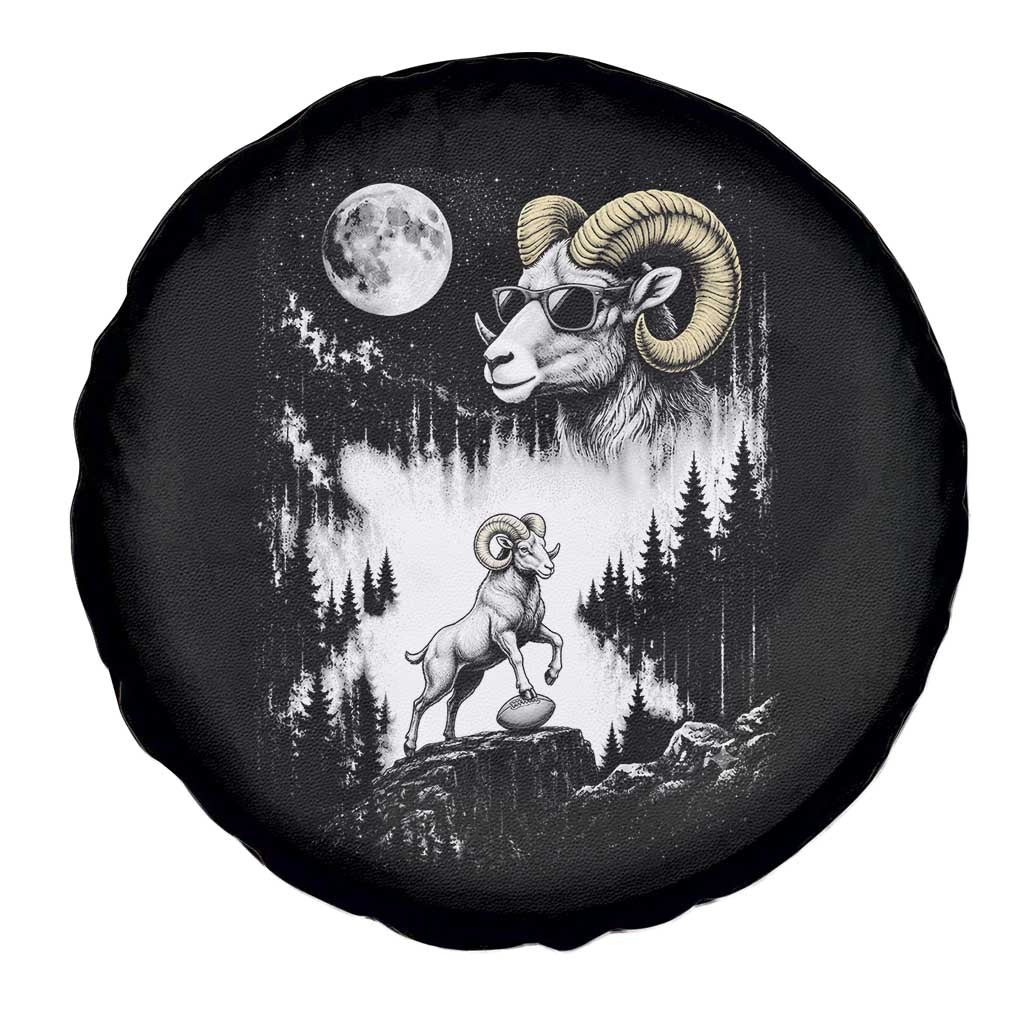 Cool Ram Wearing Sunglasses Moon Nature Vintage Graphic Spare Tire Cover
