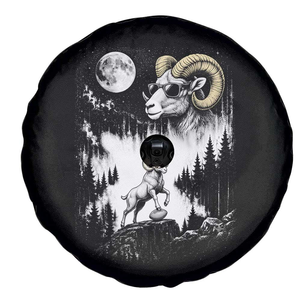 Cool Ram Wearing Sunglasses Moon Nature Vintage Graphic Spare Tire Cover