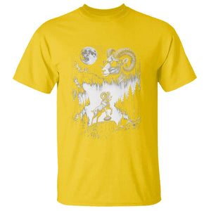 Cool Ram Wearing Sunglasses Moon Nature Vintage Graphic T Shirt