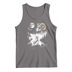 Cool Ram Wearing Sunglasses Moon Nature Vintage Graphic Tank Top