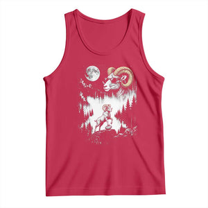 Cool Ram Wearing Sunglasses Moon Nature Vintage Graphic Tank Top